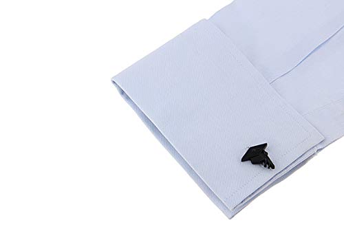 Mancuernillas KnBoB para hombre Sombrero de graduación negro miniatura 3