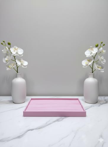 Image of Velvet Jewellery Drawer Organizer Stackable Tray in Pink for Ring Storage