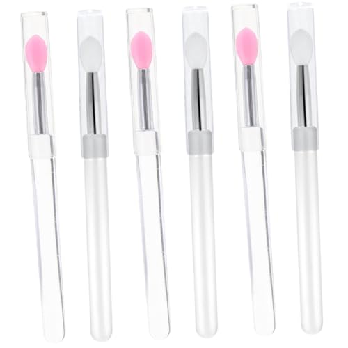 FOMIYES Silicone Lip Mask Brush 6 Pack Lip Applicators Travel Case Eye Shadows Applicators for Women Makeup Tools