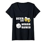 Photo Gallery donna birra e giochi da tavolo gamer gaming geek nerd backgammon dadi maglietta con collo a v Photo Gallery donna birra e giochi da tavolo gamer gaming geek nerd backgammon dadi maglietta con collo a v
