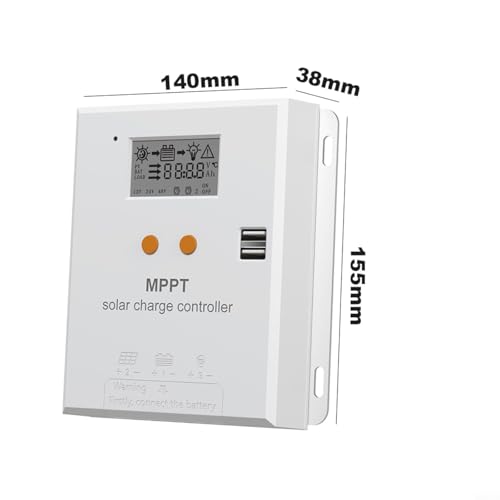 Controlador de carga solar MPPT 10A con doble USB y pantalla inteligente 4