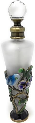 Welforth Bejeweled Purple & Blue Spring Birds and Flowers Perfume Bottle