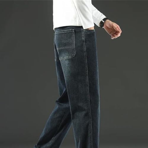 Men's Winter Baggy Jeans Loose Straight Wide Leg Denim Pants Casual Business Trousers Warm Men's Clothing2