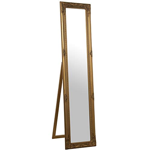 Espejo de pie de Madera y Espejo en Dorado 40x170cm
