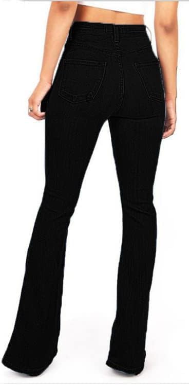 Womens Casual Mid-Rise Jeans Stretch Slim Fit Wide Leg Denim Pants Slimming Bell Bottom Flare Jeans2