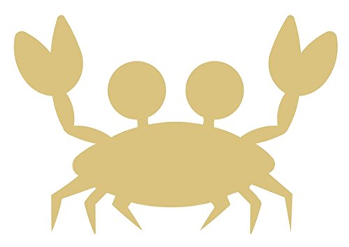 Crab Cutout Unfinished Wood Nautical Decor Ocean Beach House Decor Door Hanger MDF Shape Canvas Style 3