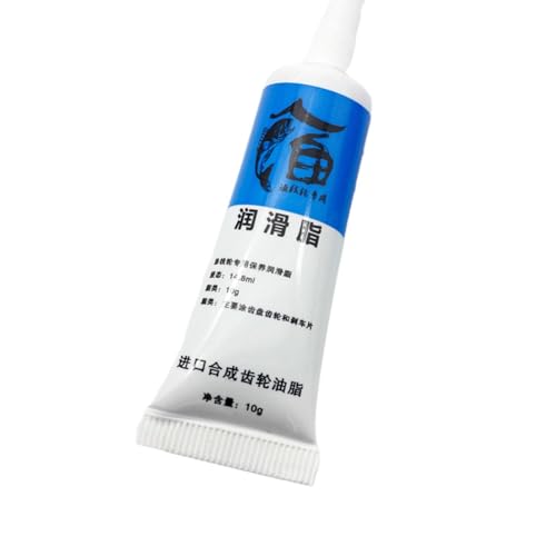 Kivivaka Grasa de carrete de pesca impermeable para mantenimiento de rodamientos de aceite lubricante, tubo de 10 g, compatible con carretes de cebo