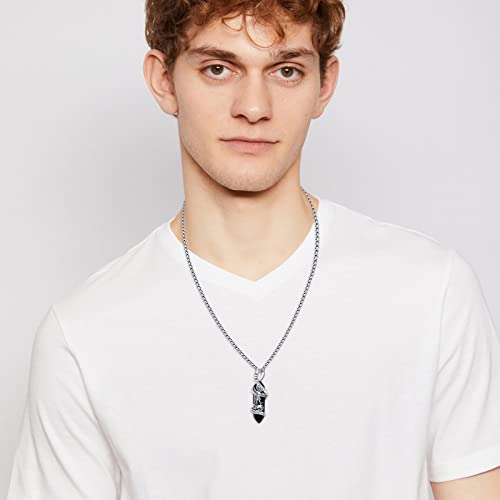 Catholic Religious Patron Saints Necklace for Men Women, 925 Sterling Silver St Michael/St Christopher/Guadalupe/Guardian Angel Pendant with Healing Crystal, Talisman Protection Amulet Jewelry Gifts3