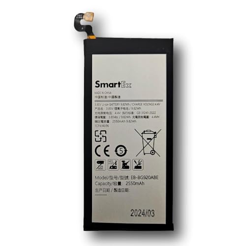 Capacità 2550 Smartex® Batteria Compatibile con Samsung EB-BG920ABE Modello Galaxy S6