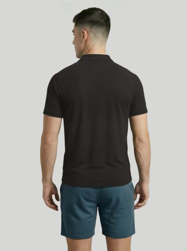 Image of TECHNOSPORT Men's Slim Fit Half Sleeve Polo T-Shirt with Collar, Double Cool Quick Dry Moisture Wicking Polo Tee for Gym Sports Golf and Casual Wear