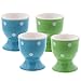 Kieliszek do jajek, uroczy, ceramiczny pojemnik na jajka na miękko gotowane w kropki - zestaw 4 szt. (zielony niebieski)