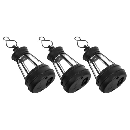 HOMOCONO Farol Solar Colgante para Jardín 3 Piezas, Linternas de Exterior Luz LED Suave, Tamaño Pequeño 4.8x8.5 Cm, Material Plástico Resistente para Patio y Decoración Ambiental