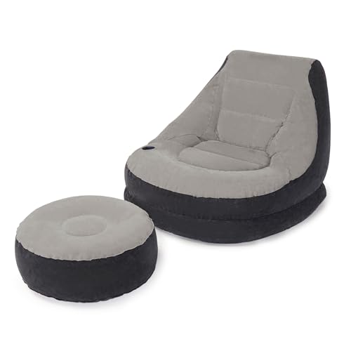 INTEX Fauteuil gonflable Ultra détente Gris/Noir