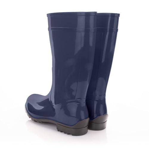 LEMIGO Damen Gummistiefel Wasserdicht Hohe Regenstiefel Gartenschuhe 967 Ilse (Dunkelblau, 41)