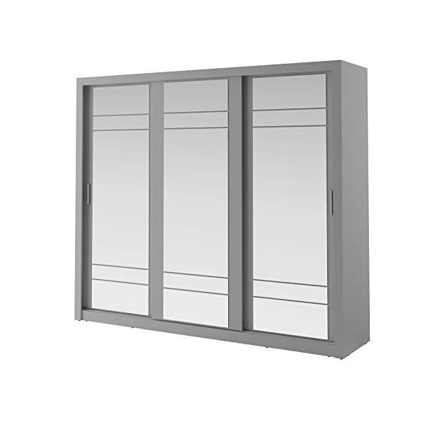 Arthauss Modern Bedroom Mirror Sliding Door Wardrobe Arti 2 in Grey 250cm sold - Image 5
