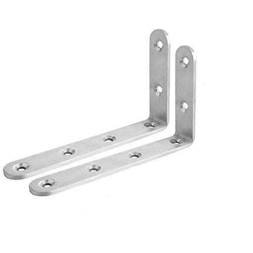 Preisvergleich Produktbild Energystation Regalhalterung Eckwinkel Edelstahl L - förmige Halterung, 2er - Packung
