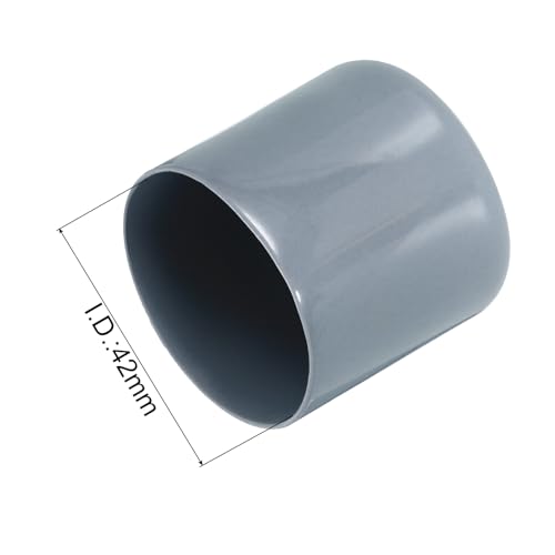 Image of uxcell 4pcs Rubber End Caps 42mm ID Vinyl Round Tube Bolt Cap Cover Screw Thread Protectors Grey, 40mm Height