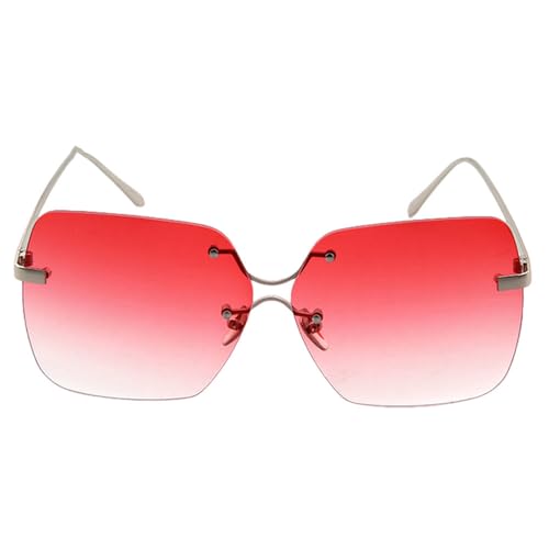 Lunettes de soleil carrées sans monture cristal pour homme et femme