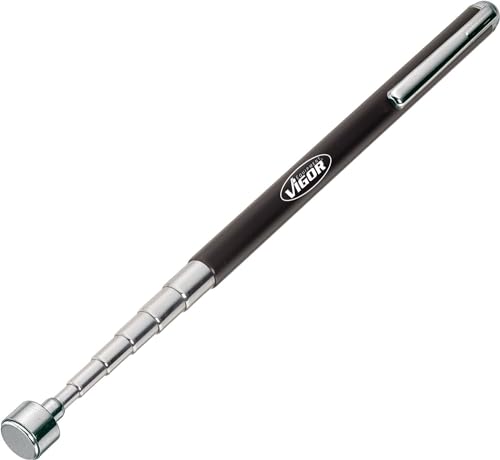 ViGOR V1741 Magnetheber I ausziehbar, Magnethebekraft bis zu 1600 g, inklusive Taschen-Clip I Teleskop-Magnetstab für die Aufnahme von eisenhaltigen Teilen an unzugänglichen Stellen