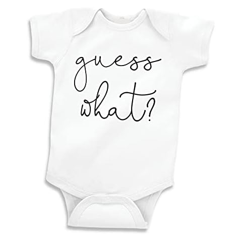 Bump and Beyond Designs Baby-Boys Surprise Pregnancy Announcement to Family Guess What Leotard White, 0-3 Months Cover