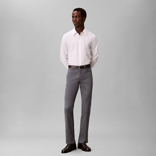 Image of Calvin Klein Men's Move 365 Stretch Slim Fit Wrinkle Resistant Tech Woven Pant
