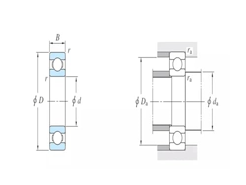 Roulement à section mince 6834 2RS étanche à friction réduite - 3
