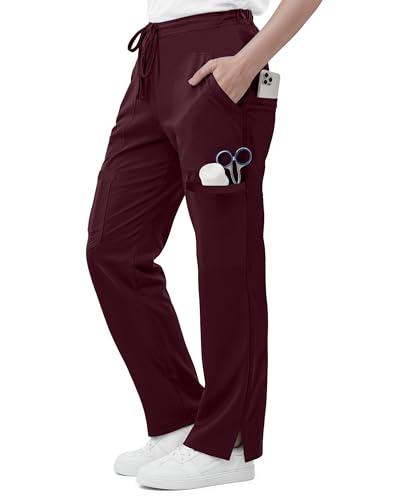 Image of 4-Way Stretch Rayon Blend Scrub Pants Women Mid Rise Relaxed Fit 31 inch Inseam