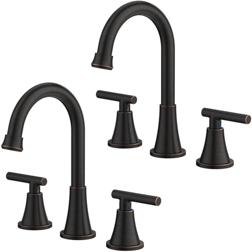 Image of Bathroom Faucet 3 Hole, ORB Faucets with Pop-up Drain and Supply Lines
