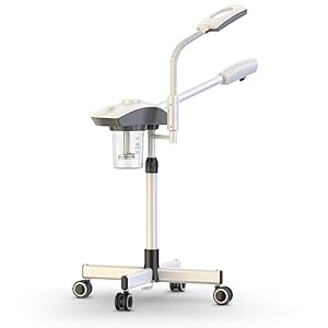 Professional Ionic Facial Steamer with Magnifying Lamp – Hot Mist Steam Machine with LED for Salon Spa Home Use Aromatherapy Steamer with Ozone for Moisturized Skin Cleans Pores Makes Skin Firm