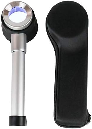 Handheld 10X Magnifier Loupe Optical Glass Magnifying Glass with Light Scale Magnifying Jewelry Loupe with Measure Scale