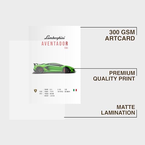 Image of CodersParadise Lamboghini Aventador SVJ Framed Wall Art (12x18 Inch) |Supercar Artwork for Car Enthusiasts |Premium Sports Car Wall Decor for Home, Bedroom, Living Room |Ready-to-Hang Display Frame