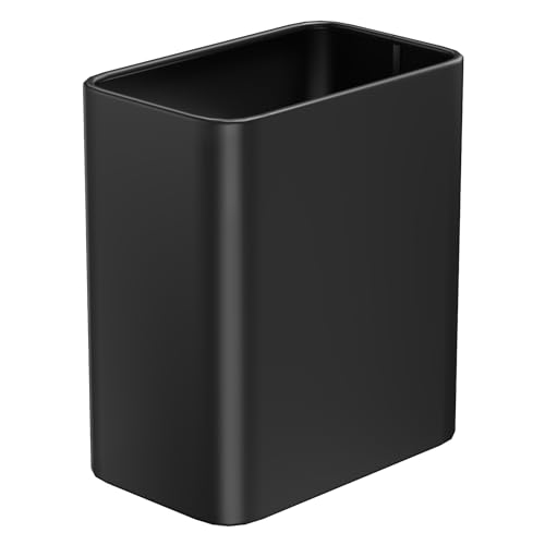 Top 10 Best Bathroom Trash Cans for Every Home Style 2 Cesun Small Bathroom Trash Can 2.1 Gallon Wastebasket, Modern Metal Garbage Can Office Waste Basket, Matte Black Stainless Steel Trash Bin for Bedroom, Home Office, Toilet, rv, Near Desk, Under Sink