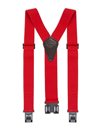 Dickies Men’s Belt Clip Stretch Suspenders, Red, One Size