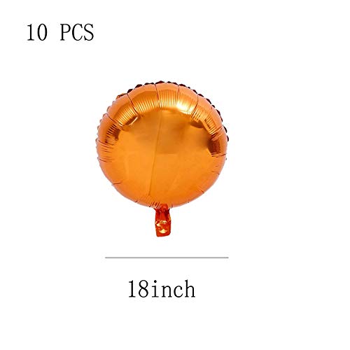 Image of 10 Pcs Round-Shaped Balloons 18 Inch Orange Foil Balloon Mylar Balloon Happy Birthday Balloons