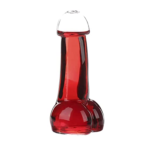WaiHeikki Penis Shape Creative Wine Glass Bar Transparent Glass Drink Cup for Champagne Whiskey (Transparent One Size)