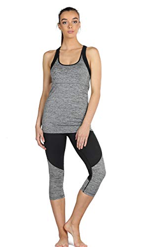 icyzone Women's Activewear Workout Yoga Spaghetti Strap Racerback Tank Top with Built in Bra3