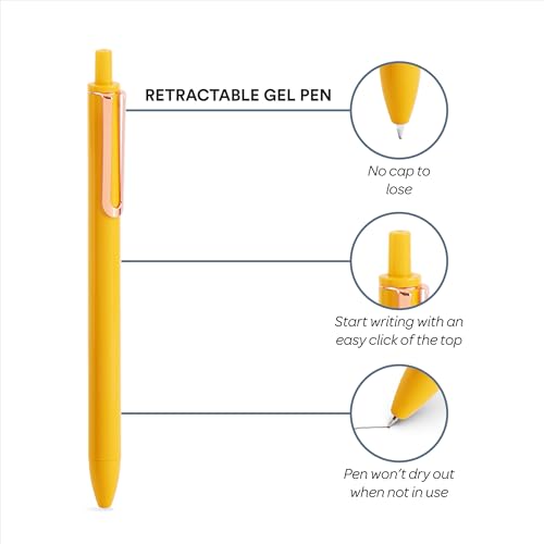 Poppin Bolígrafos Retráctiles de Gel Punta Fina 0.7 mm 12 U miniatura 3