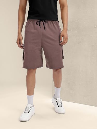 Image of Pinkmint Cargo Shorts for Men Pack of 2 Cotton Lycra Training Gym Shorts for Men Casual Workout Lightweight Summer Shorts with Dual Side Pockets Half Pant for Running, Gym, Walking, Travel