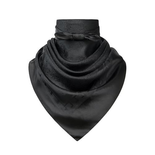 Image of 35 inch Men's Large Square Jacquard Scarf - Cowboy Wild Rugged Style, With Gift Packed
