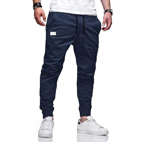 Casual Joggers for Men Cotton Drawstring Chino Cargo Pants Hiking Outdoor Twill Track Jogging Sweatpants Pants3