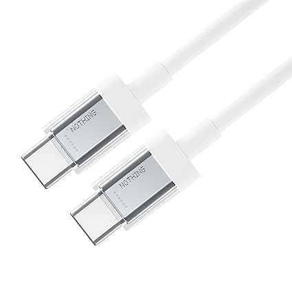 Image of Original 65W Nothing Phone USB Type C to C Mobile Data Cable Only White Other USB-C Devices,Earbuds,Laptop,Smartphone, White-Transprent (APR64)