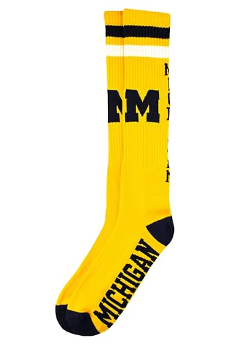 Donegal Bay NCAA Michigan Wolverines Maize Tube Socks, One Size, Blue