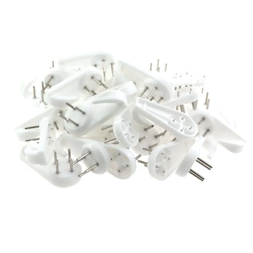 Image of 35PCS Invisible Nails Hooks Wall Hanging Cross Stitch Oil Painting Picture Frame Clock Keys Umbrella Hangers White Plastic Metal Nails for Hanging Bag and Artwork and Keychain