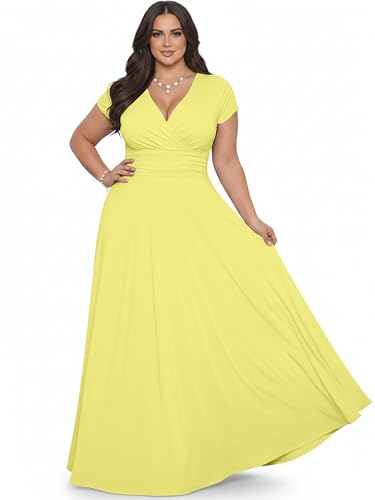 Image of KOH KOH Womens Sexy Cap Short Sleeve V-Neck Flowy Cocktail Gown
