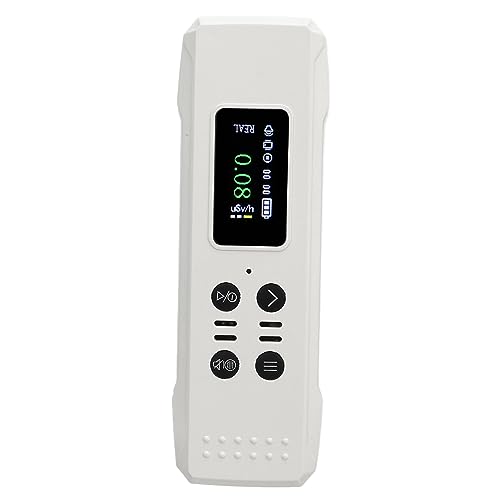 Nuclear Radiation Detector, High Sensitivity Nuclear Radiation Detector with Sound Light Alarm HD LCD DisplayCounter, Radiation Supplies (White)
