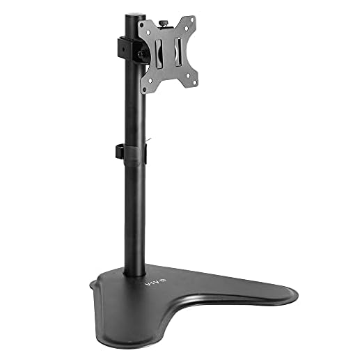 VIVO Soporte de Escritorio para Monitor Individual de 13 a 32 Pulgadas, Base de Montaje de Acero VESA Independiente, Altura Ajustable, inclinación, Giratorio, rotación, Negro STAND-V001H
