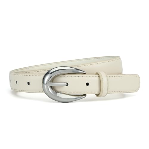 Earnda Women Belt for Jeans Pants Vintage Ladies Skinny Faux Leather Waist Belt with Gold/Silver Buckle