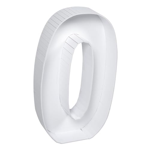 Boîte à Ballons Numéro 0 en PS Blanc Réutilisable pour Anniversaire