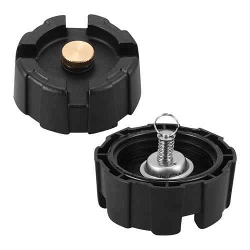 Tapón de depósito de gasolina marino para motor fueraborda de plástico negro (paquete de 2 piezas)