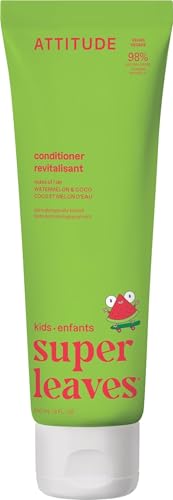 ATTITUDE Natürlicher Conditioner für Kinder, hypoallergen, vegan, pflanzlich und mineralisch, vegan und tierversuchsfrei, Wassermelone und Kokosnuss, 200 ml